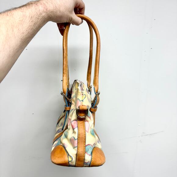 Dooney & Bourke Colorful Heart Shoulder Bag with Tan Accents - Picture 4 of 7